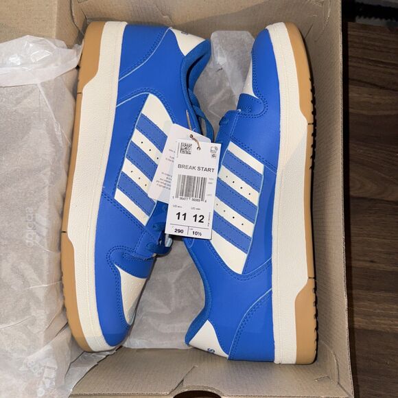 NIB Adidas Men’s Break Start Basketball Shoes Size M11/W12 Blue/White - Picture 1 of 7